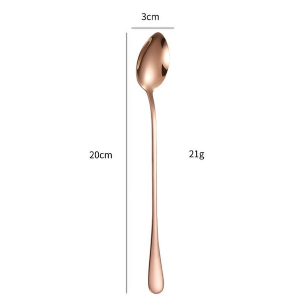 Cuchara mezcladora de acero inoxidable con mango largo 1010 Cuchara para hielo Cuchara creativa para café Cuchara para helado Cuchara para helado Cuchara redonda con punta para hielo