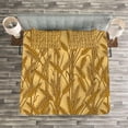 thumbnail image 3 of Ambesonne Harvest Quilted Bedspread Set 3 Pcs, Cereal Ears Rural Field, Queen Size, Mustard Yellow, 3 of 3