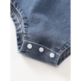 thumbnail image 7 of FEORJGP Toddler Baby Denim Overalls Romper 0 6M 12M 18M 24M Infant Ruffled Square Neck Bodysuits Strawberry Embroidered Jumpsuits Headband Newborn Comfy Fashion Casual Outfits for Boys Girls, 7 of 7