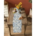 thumbnail image 5 of Blue Botanical Table Runner 72 Inches, Summer Floral Leaves Farmhouse Bed Runner Dresser Scarves Tabletop for Indoor Outdoor Parties/Ceremony/Banquet, 16" x 72", 5 of 8