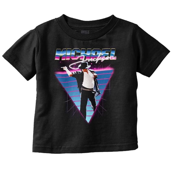 Michael Jackson 80s Iconic Pop Pose Toddler Kids Crew Neck Graphic T-Shirt Brisco Brands 6M