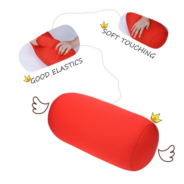 Shexton Oreiller, Micro Mini Coussin de Dos en Microbilles Oreiller de Voyage Maison Sommeil Soutien du Cou Confortable (Rouge)