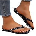 thumbnail image 5 of CHUMUD Womens Indoor and Outdoor Polka Dot Flip-Flop Sandals, Casual Flat Thong Slippers, Lightweight Summer Beach Sandals, 5 of 7