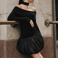 thumbnail image 4 of NJWS Women Floral Maxi Dress Short Puff Sleeve V Neck Bohemian Flowy Dress Smocked Casual Spring Summer Dresses, 4 of 5