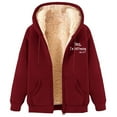 thumbnail image 4 of Bcresic,Sherpa Lined Hooded Sweatshirt for Women Full Zip Up Cozy Warm Jackets Fleece Lining Casual Thick Sweater Coat with Pockets(Wine,XXXL), 4 of 4
