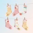 thumbnail image 4 of Balabala 4-Pack Toddler Crew Socks, Boys & Girls Cotton Jacquard Socks, All-Season Wear, Cozy Mid-Thick House Socks for Baby Infant Kids (3 Months–7 Years), 4 of 6