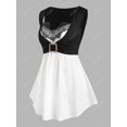 thumbnail image 2 of Tank Top de Pestaña con Cordones en 1 Talla Extra Rosegal  Camisetas sin mangas de talla grande, 2 of 5