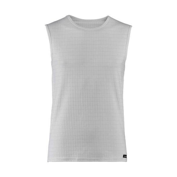 Bruno Banani Camiseta de Tirantes para Hombre - Check Line 2.0, Cuello Redondo, Poliamida, Cuadros, Logotipo, Unicolor Blanco S (Small)