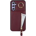 thumbnail image 6 of Samsung Galaxy A54 5G Case with Card Holder for Women, Samsung Galaxy A54 5G Phone Case Wallet with Credit Card with Ring Kickstand Zipper Slim Stand Case - Red Wine, 6 of 13