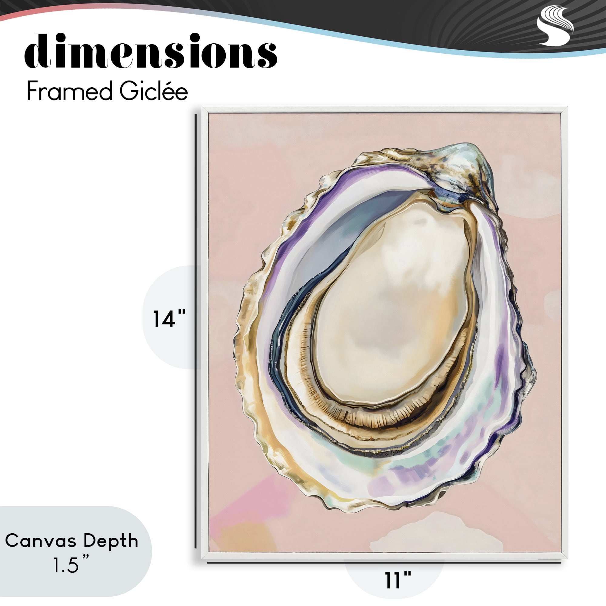 Stupell Industries Pink Oyster Shell Elegance White Framed Giclee Art, design by The Prints Vibe