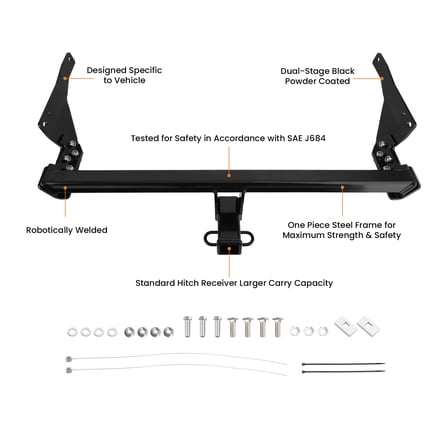 Class 3 Trailer Hitch 2" Receiver for Mazda CX-5 2013-2023, 4000LB Towing Capacity, No Drill Bolt-On Installation, Black Powder Coat, for SUVs, Camping & Utility Trailers