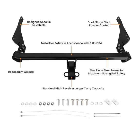Class 3 Trailer Hitch 2" Receiver for Mazda CX-5 2013-2023, 4000LB Towing Capacity, No Drill Bolt-On Installation, Black Powder Coat, for SUVs, Camping & Utility Trailers