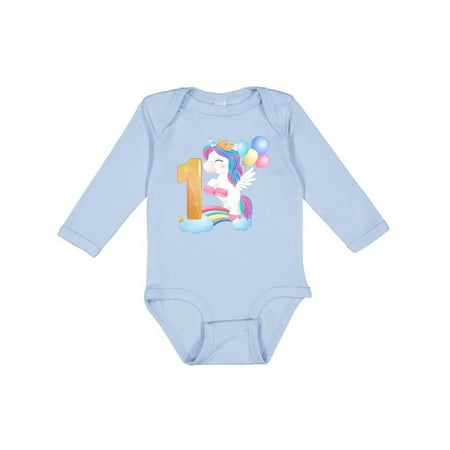

Inktastic Unicorn 1st Birthday Gift Baby Boy or Baby Girl Long Sleeve Bodysuit