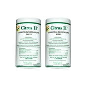 Citrus II Hospital Germicidal Cleaning Wipes, 125-Count, Pack of 2