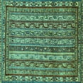 thumbnail image 1 of Ahgly Company Indoor Square Abstract Turquoise Blue Modern Area Rugs, 4' Square, 1 of 4