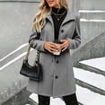 thumbnail image 4 of Chiccall Women's Lapel Wool‑Blend Trench Coat, Long‑Sleeve Button‑Down Mid‑Length Outerwear, Casual Fall Winter Fashion Overcoat for Women, 4 of 10