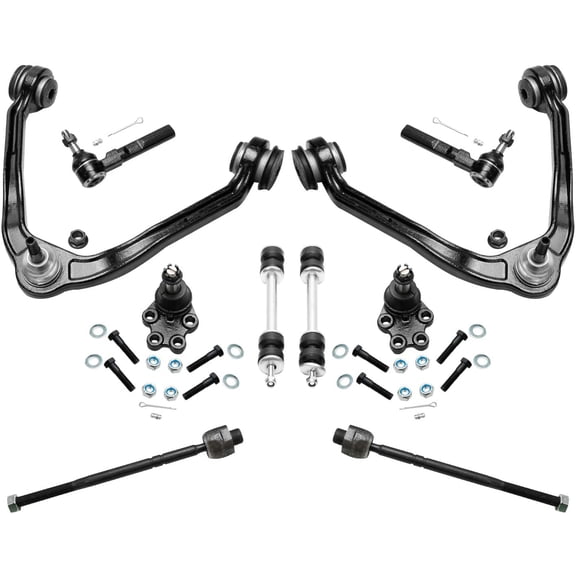 Detroit Axle - 10pc RWD Front End Suspension Kit for 1999-2006 Chevy GMC Silverado Sierra 1500, 2 Upper Control Arms 2 Lower Ball Joints 4 Outer & Inner Tie Rods 2 Sway Bars Replacement