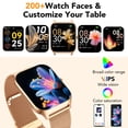 thumbnail image 3 of Montre Intelligente Compatible avec Android et IPhone, Traqueur de Mise en Forme 1,85 Po, Montre Intelligente pour Femmes avec Répondre/faire des Appels/120+ Modes Sportifs/rappel de Messages, IP68 Étanche, pour Cadeau Or Rose, 3 of 10