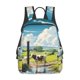 thumbnail image 1 of Disketp Countryside Farm Cow Mochila Ligera e Impermeable, Mochila de Día Resistente para Viajes, Senderismo y Uso Diario para Hombre y Mujer, 1 of 7