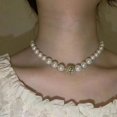 thumbnail image 2 of Gargantilla bohemia corta con diamantes de imitación y perlas brillantes, collares simples con cadena de diamantes de imitación dorados, collares para fiesta de graduación y barra para mujer, 2 of 5