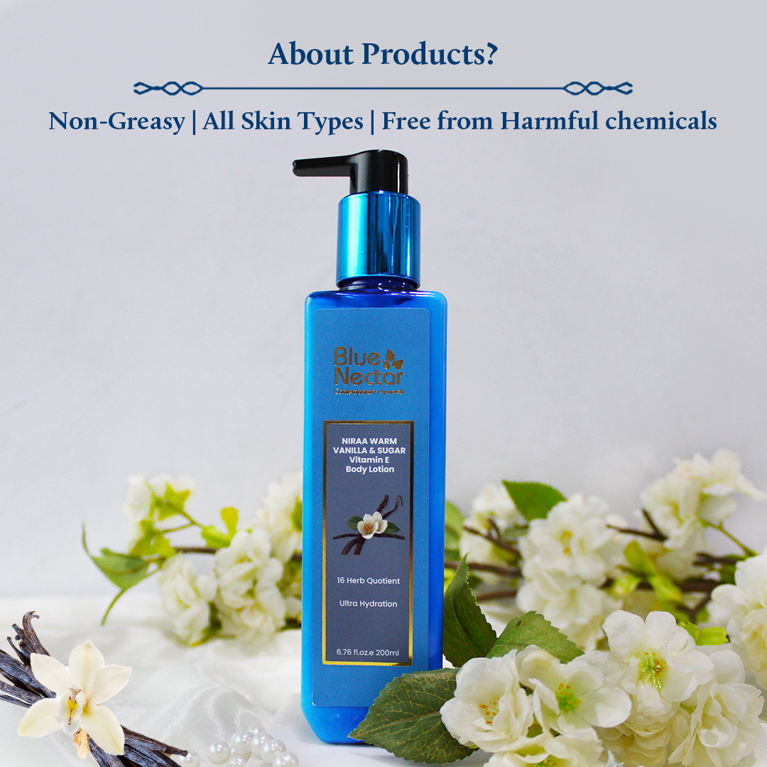 Blue Nectar Warm Vanilla Body Lotion for Dry Skin | Natural Body Butter, 6.76 fl oz