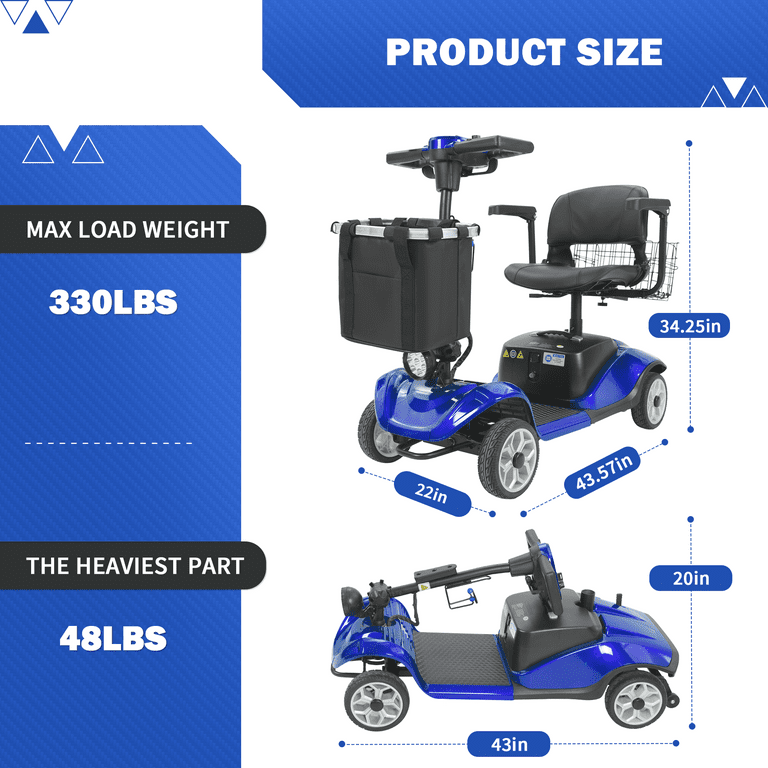 Mbxcooter 15 Miles 4-Wheel Mobility Scooter for Adults/Seniors