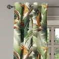 thumbnail image 3 of Ambesonne Exotic Grommet Curtain, Bird Flowers Tropical Design, 50"x63", Marigold Green Eggshell, 3 of 5
