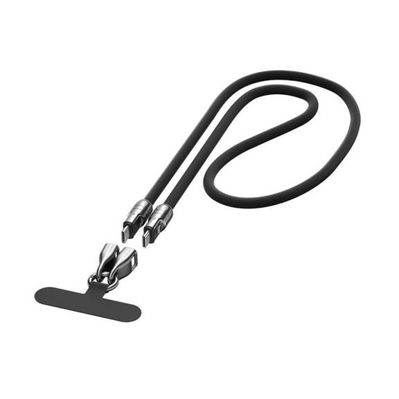 Type-C to Type-C 240W Fast Charging Cable with Wearable Bracelet Design - 5A USB-C Phone Lanyard & Crossbody Strap, 47.24 inch Nylon Braided Charger for Laptop, Tablet, Phone