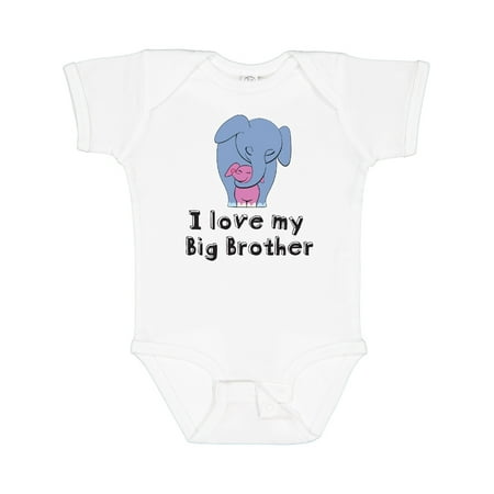 

Inktastic I Love My Big Brother Elephant Blue Pink Gift Baby Girl Bodysuit
