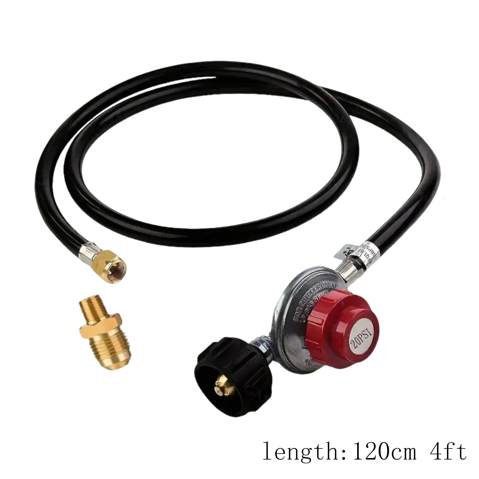 LYINGF Propane Regulator and Hose Kit with 4 Ft Hose and Brass Orifice, High Pressure Propane Regulator for Gas Grills, Heaters and Appliances, Durable and Safe Connection