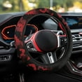 thumbnail image 4 of Pzuqiu Red Bat Universal Car Floor Mats Steering Wheel Cover Full Set Easy to Install Driver Passenger and Rear Floor Mats with Anti-Slip Pad for SUV,Vans,sedans,Trucks,Car Mats Full Set 5 Pcs, 4 of 6