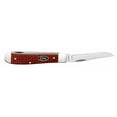 thumbnail image 4 of Case Mini Trapper Pocket Knife 2.75" Clip Point, Spey Carbon Mirror Polished Blade Burlap Micarta Handle Dark Red, 4 of 4