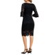 thumbnail image 3 of Vestido de encaje Inspire Chic para mujer, vestido de cóctel vintage con cuello barco y mangas acampanadas en negro, 3 of 6