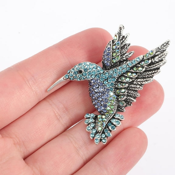 HAKIDZEL Hummingbird Pin Rhinestone Fashion Accessory Multi 1Set Women's Fashion Item Banquet