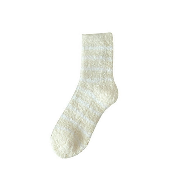 XuJwPNcy Wool Striped Socks for Women Casual Comfy Soft Sleeping Socks Fuzzy Warm per Socks Mid Tube Crew Socks
