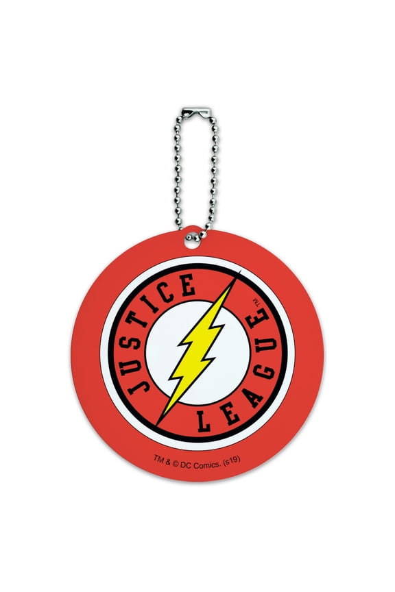 Justice League The Flash Athletic Logo Round Luggage ID Tag Card Suitcase Carry-On