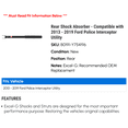 thumbnail image 2 of Rear Shock Absorber - Compatible with 2013 - 2019 Ford Police Interceptor Utility 2014 2015 2016 2017 2018, 2 of 2