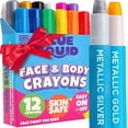 thumbnail image 1 of Kits de Pintura Facial para Niños - Plumones Twistables de Pintura Facial Azul Squid 12 Colores | Crayones a Base de Agua | Kit de Pintura para Halloween, Embarazo, Maquillaje Corporal para Adultos, 1 of 3
