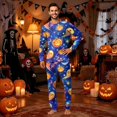 thumbnail image 2 of Matching Halloween Pajamas Set for Whole Family, Breathable Long Sleeve Halloween Family Pajamas with Moon Pumpkin Print, Fun Family Halloween Pajama Set Sleepwear, 2 of 6
