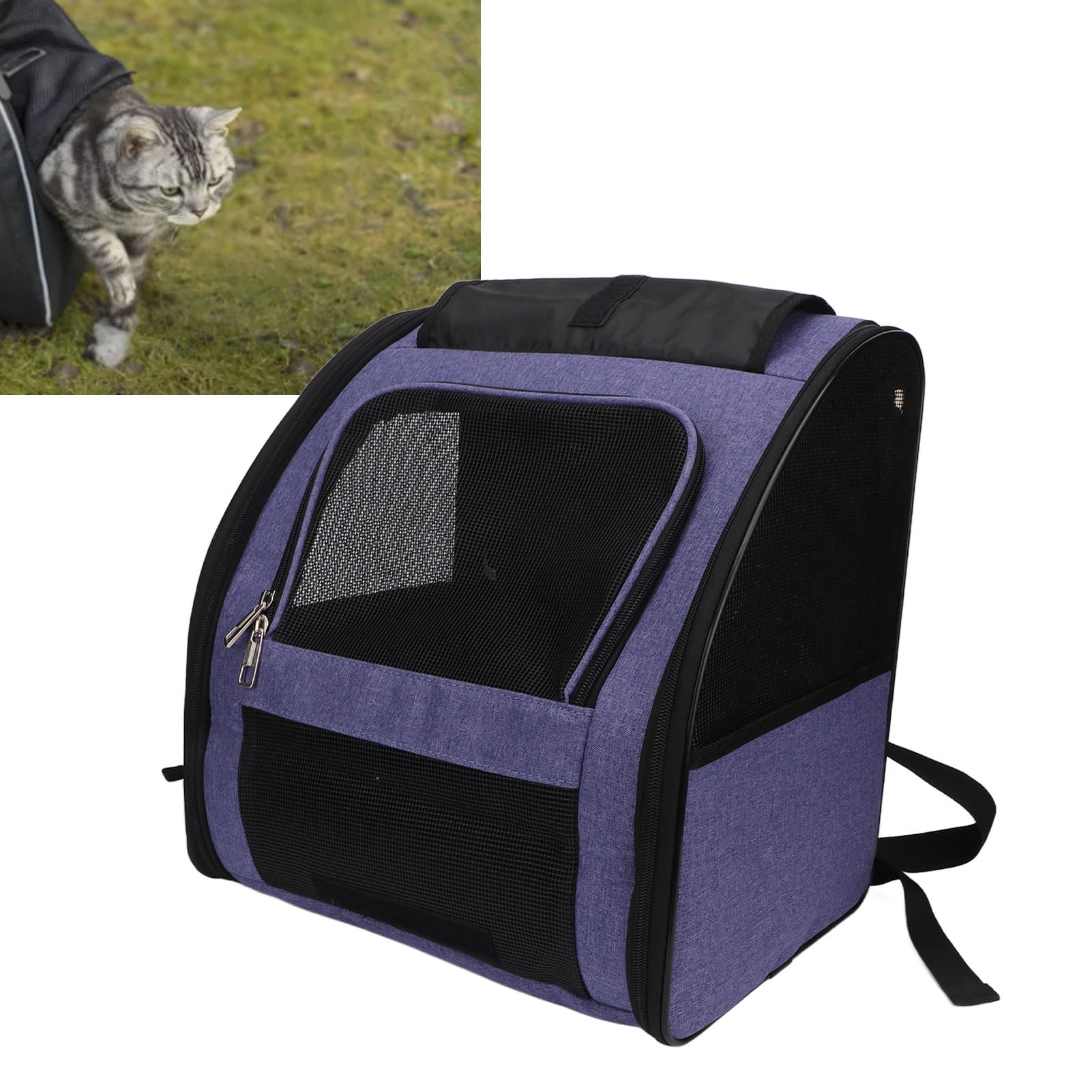 NFTIGB Cat Backpack Carrier Portable Breathable Large Capacity Pet Travel Carrier for Outdoor Hiking and Walking Purple Large Size Accommodates Pets up to 10kg/22.0lb with Mesh Windows