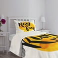 thumbnail image 3 of Ambesonne Inspirational Quilted Bedspread Set 2 Pcs, Run for Run Words, Twin Size, Black White Yellow, 3 of 5