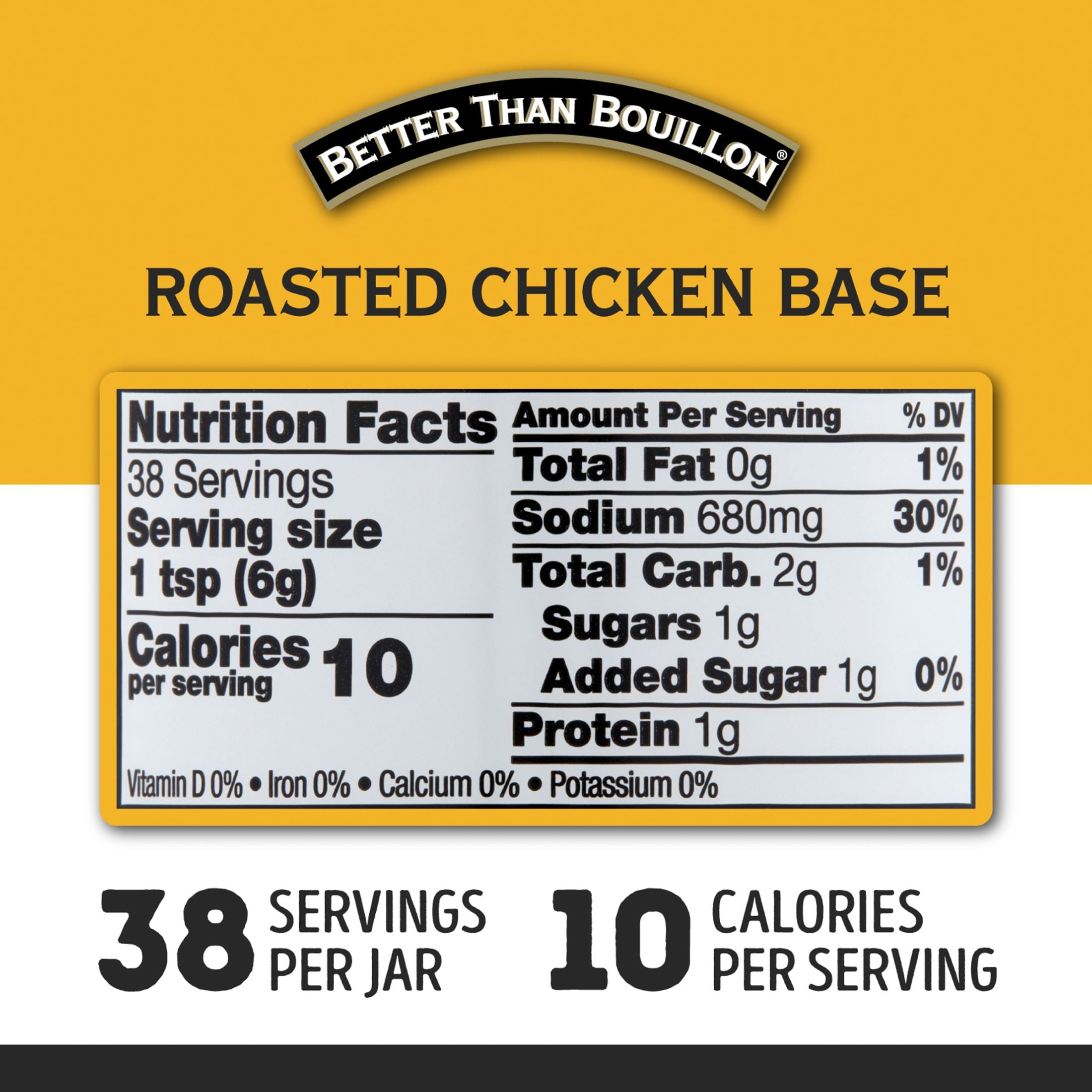 Better Than Bouillon Premium Roasted Chicken Base, Shelf-Stable, 8 oz Jar
