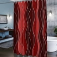 thumbnail image 3 of Abstract Shower Curtains for Bathroom, Red Gradient Waves Beach Lines Washable Fabric Shower Curtain with Hooks Waterproof Bathroom Decor Sets, 72 x 84 Inches, 3 of 9