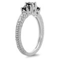 thumbnail image 2 of Dazzlingrock Collection 0.75 Carat (ctw) Sterling Silver Black & White Diamond Bridal 3 Stone Promise Ring 3/4 CT, Size 5.5, 2 of 4