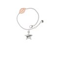 thumbnail image 2 of Delight Jewelry Silvertone Believe Star - Rose Goldtone Leaf Delicate Bracelet, 6.25+1.75", 2 of 4