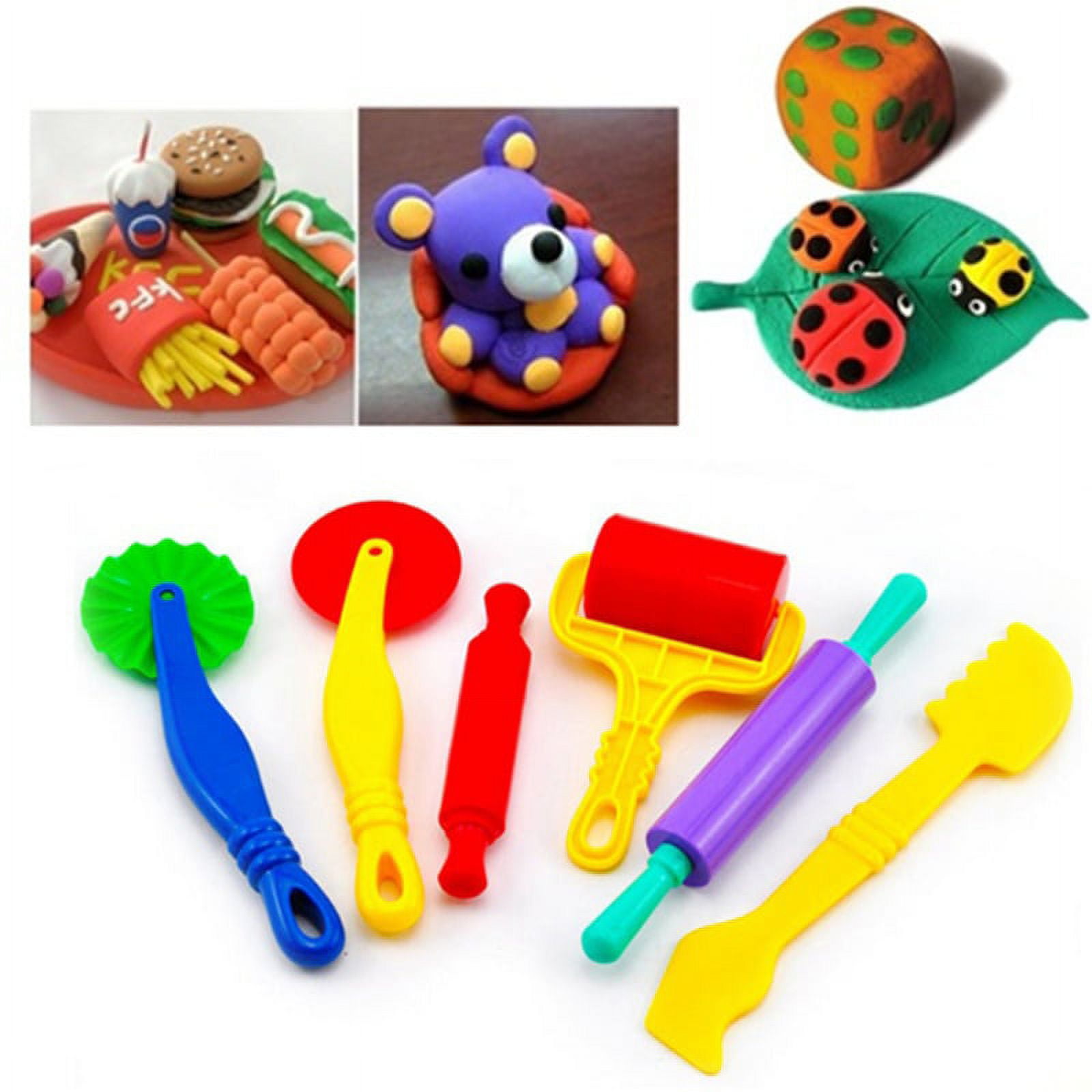 18Pc/Set DIY Plasticine Mold Modeling Polymer Clay Accessories Play Dough  Tool Kit Plastic Set Mold Kids Educational Toys(Some Parts Are Sent Random  )