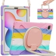 thumbnail image 5 of Funda colorida para Samsung Tab S6 Lite de 10,4 pulgadas con correa para el hombro, soporte de anillo ajustable grande y protección contra golpes., 5 of 5