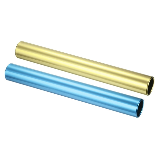 Unique Bargains Relay Track Batons Aluminum Alloy Tube Race Athletics Stick Blue, Gold 2 Pack