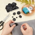 thumbnail image 3 of 36 Pcs Metal Buttons 3 Sizes Black Coat Button Vintage Shank Button Flat Round Button Bark Texture Jacket Pants Button Blouse Decorative Buckle for Sewing DIY Craft Jewelry Making, 3 of 9