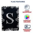 thumbnail image 5 of America Forever Winter Monogram Letter S House Flag Vertical Double Sided 28 x 40 inches Christmas Holiday Seasonal Flags for Outdoor, Yard, Porch Decoration, Silver Snowflakes Decoration, 5 of 5